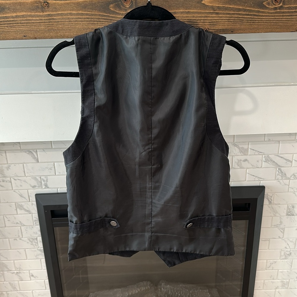 Guess black Buttoned Vest punk goth y2k men’s - Picture 2 of 3